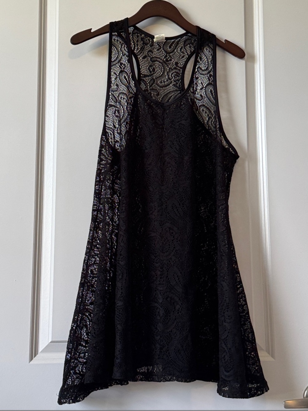 west loop Black Lace Racerback Tunic Coverup